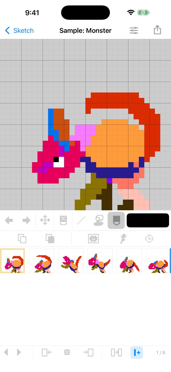Drawing on the grid canvas
